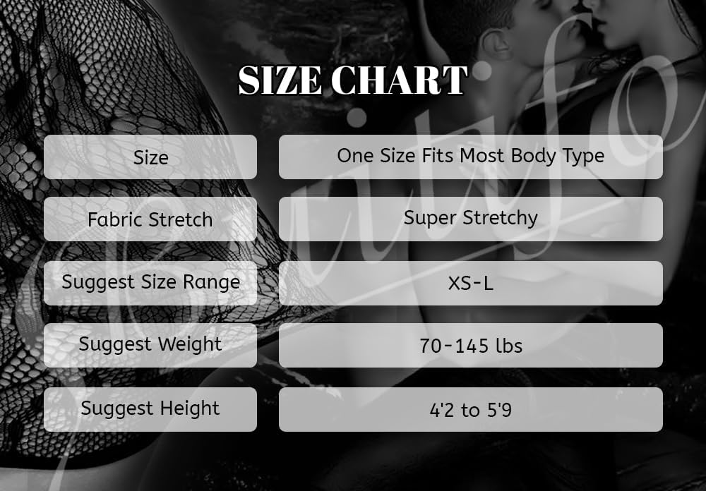 Womens Fishnet Bodystocking plus Size Crotchless Bodysuit Sexy Tights Soft Nightwear Lingerie for Women