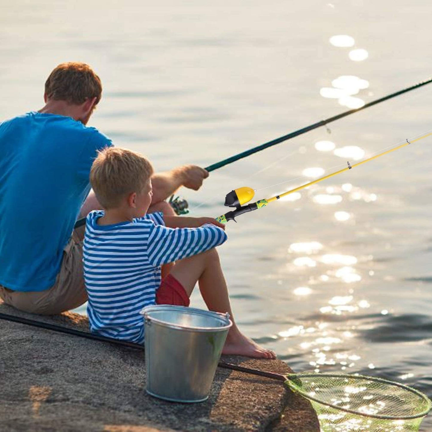 Kids Fishing Rods,Portable Telescopic Fishing Rod and Reel Combo, with Fishing Line Lures Spincast Fishing Tackle Bag for Youth, Girls and Boys Traveling Kid Fishing Pole