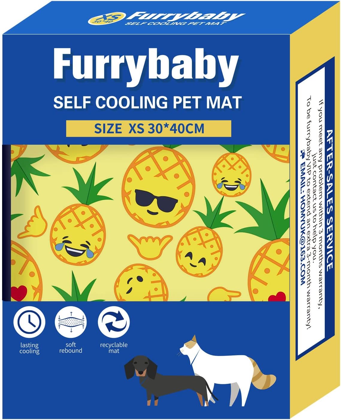Dog Cooling Mat, Pet Bed Self-Cooling Pad Large Dog Pads Mats, No Need to Refrigerate or Freeze, Apply Indoors Outdoors Car(Yellow 30X40Cm)