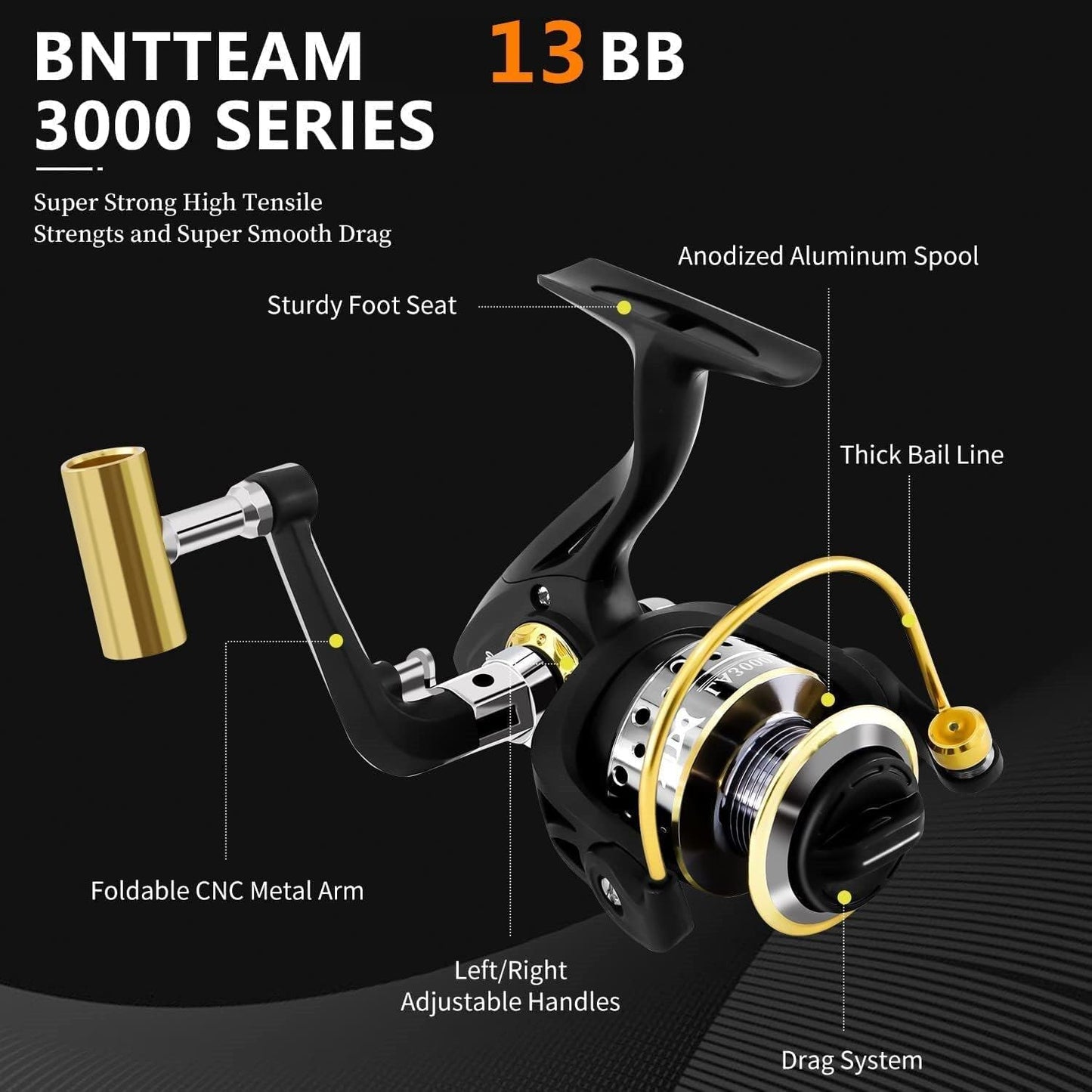 Spinning Rod and Reel Combo Carbon Telescopic Fishing Rod 13BB Fishing Reel Bag Lures Line Hooks Set for Travel Surf Saltwater Freshwater