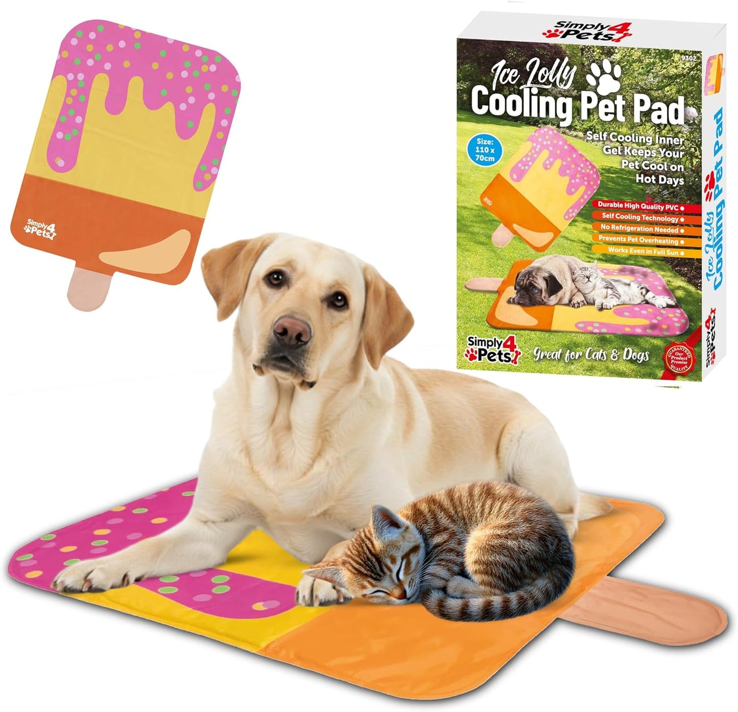 Cooling Mat for Dogs & Cats Non-Toxic Gel Self Cooling Pad for Summer Portable Water-Resistant Cat Dog Bed Pets Sleeping Mats, Easy to Clean Indoor & Outdoor Use