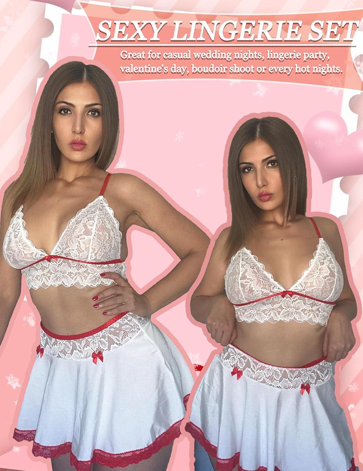 Lingerie Sets for Women Sexy Lingerie for Women Naughty Lace Mini Skirt Maid Costume