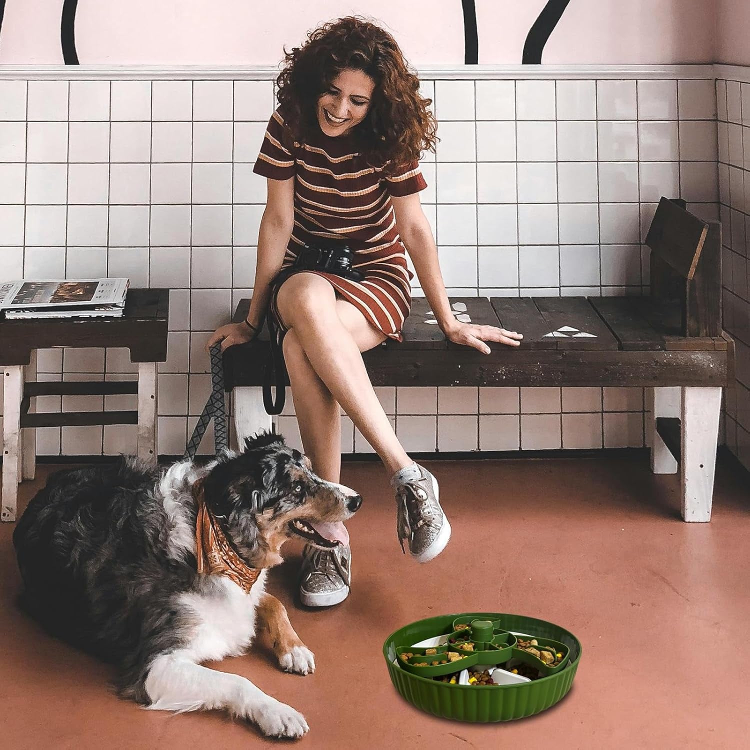 Slow Feeder Dog Bowl, Interactive Dog Puzzle Bowls Improve Your Dog'S Intelligence, anti Choke Dog Food Bowl with Lick Mat for Medium and Large Dogs
