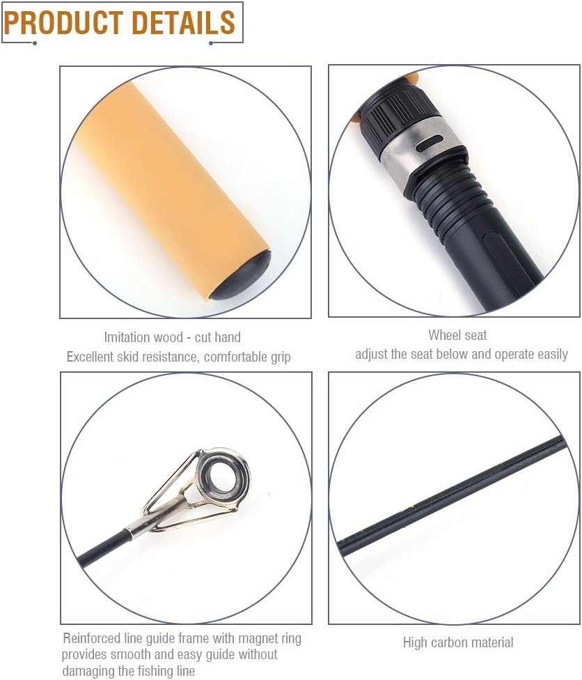 Telescopic Fishing Rod, Portable Ice Fishing Rod, Outdoor Winter Fishing Rod Pole, Carbon Fiber Retractable Mini Fishing Pole, Fishing Tackle Tool, Travel Fishing Rod Tool