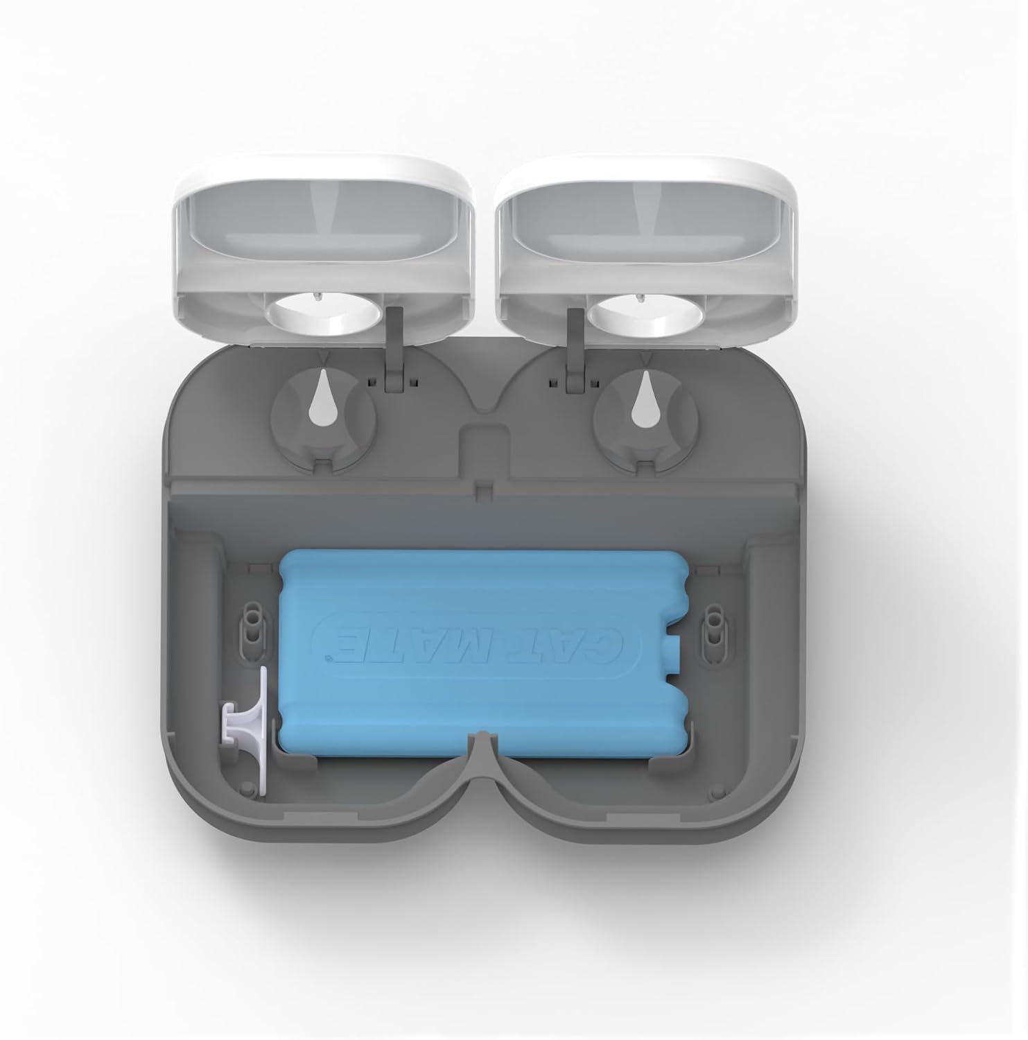 C200 Automatic 2 Meal Timer-Controlled Pet Feeder (401) - for Cats and Small Dogs, Includes Ice Pack for Wet and Dry Food, Meals up to 400 G Each, White