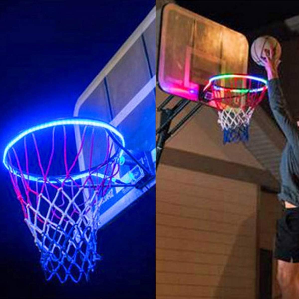 Basketball Hoop LED Light Waterproof- In- The- Dark Basketball Rim Lights Super- Bright Basketball Net Hoop Lamp for Adults Training in Night