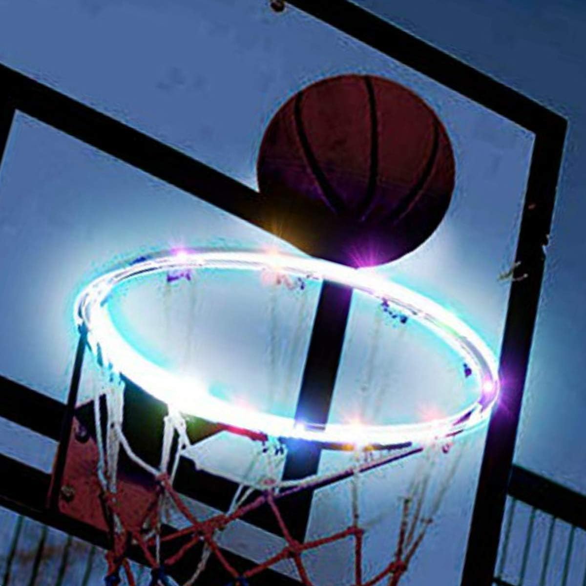 Basketball Hoop LED Light Waterproof- In- The- Dark Basketball Rim Lights Super- Bright Basketball Net Hoop Lamp for Adults Training in Night