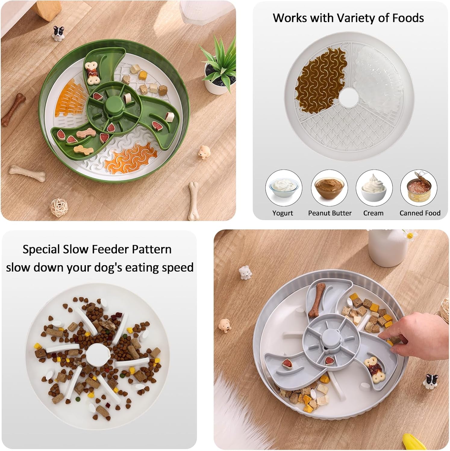 Slow Feeder Dog Bowl, Interactive Dog Puzzle Bowls Improve Your Dog'S Intelligence, anti Choke Dog Food Bowl with Lick Mat for Medium and Large Dogs