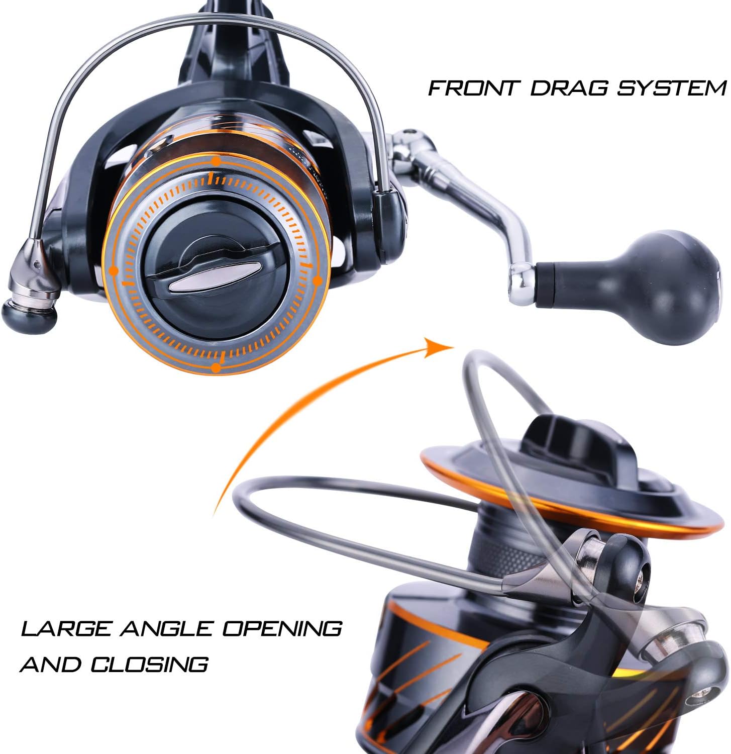Carp Fishing Reel，5+1 Shielded Stainless Steel Bb-Carbon Fiber Drag Carp Reels, for Saltwater or Freshwater Spinning Reels, Fishing Reels