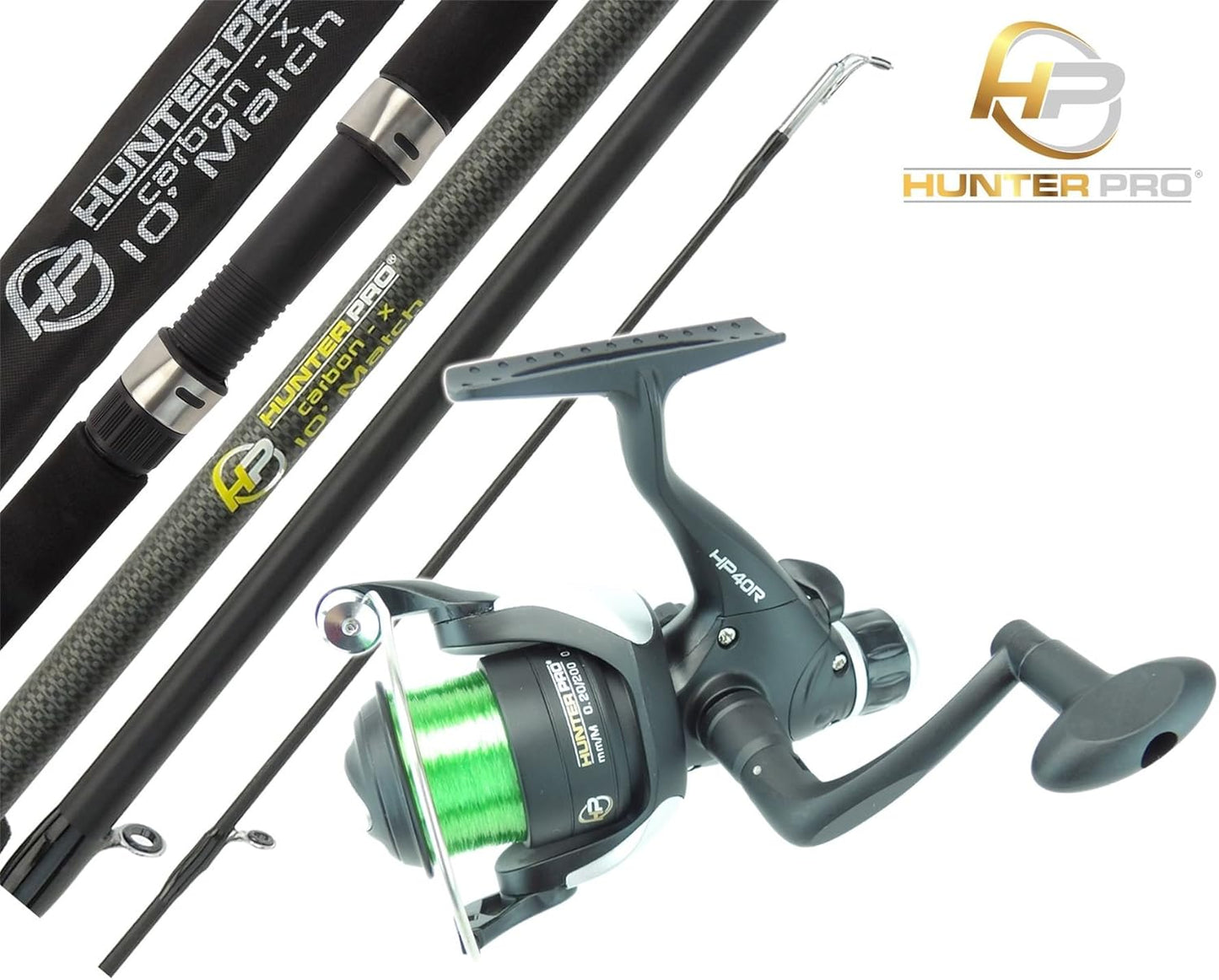 10Ft Carbon Float Match Fishing Rod & Reel + 11Ft Feeder Fishing Rod & Reel Set