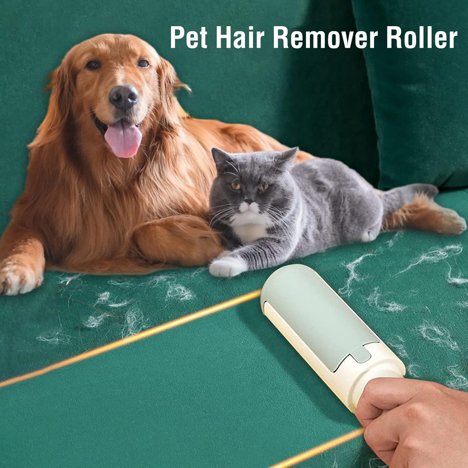 2Pcs Pet Hair Remover Roller,Reusable Animal Hair Remover Brush,Pet Fur Remover for Dog Cats,Easy to Clean Fixed Areas Pet Fur for Bedding,Sofa,Carpets, Furniture, Clothes Etc