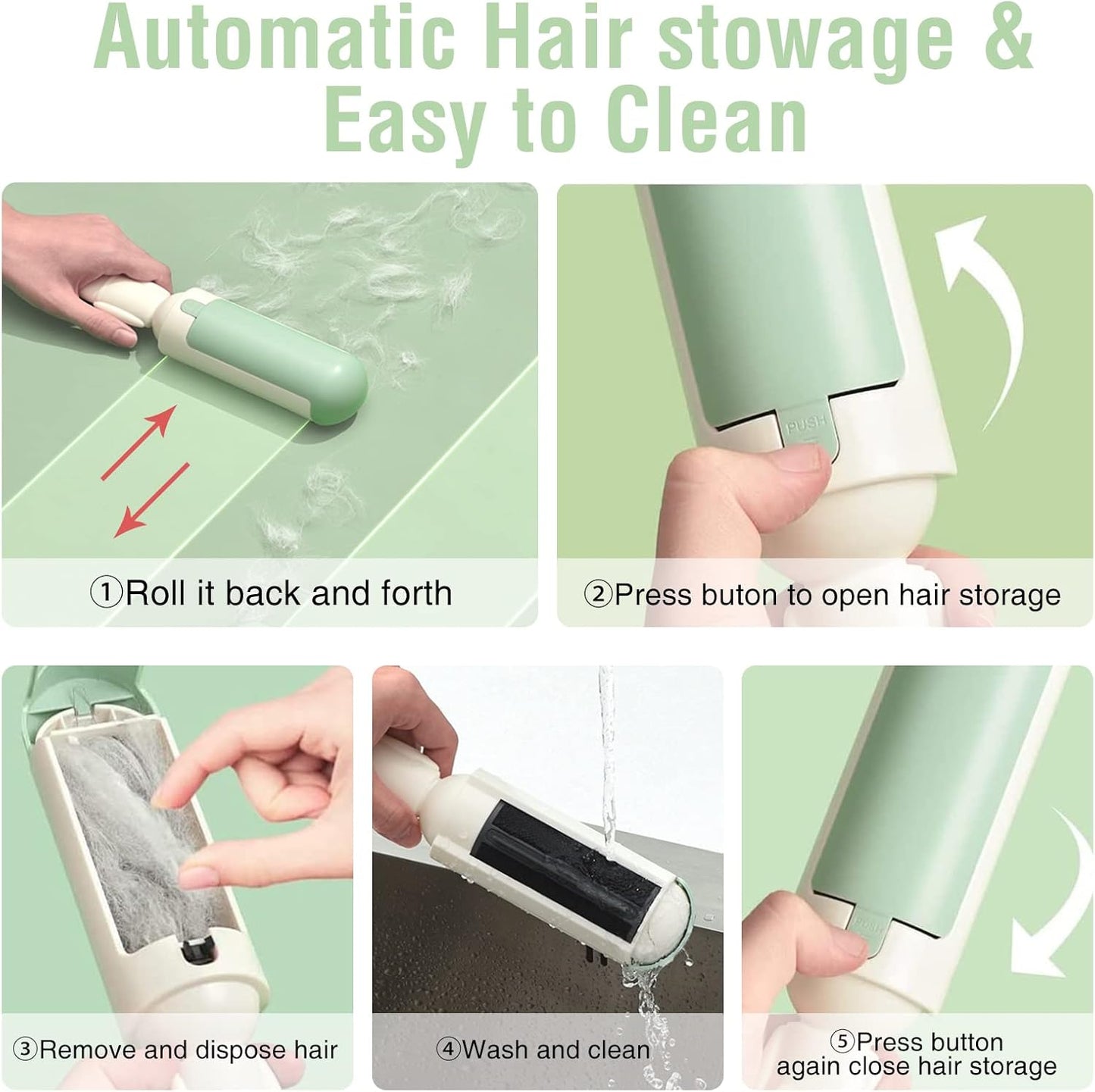 2Pcs Pet Hair Remover Roller,Reusable Animal Hair Remover Brush,Pet Fur Remover for Dog Cats,Easy to Clean Fixed Areas Pet Fur for Bedding,Sofa,Carpets, Furniture, Clothes Etc