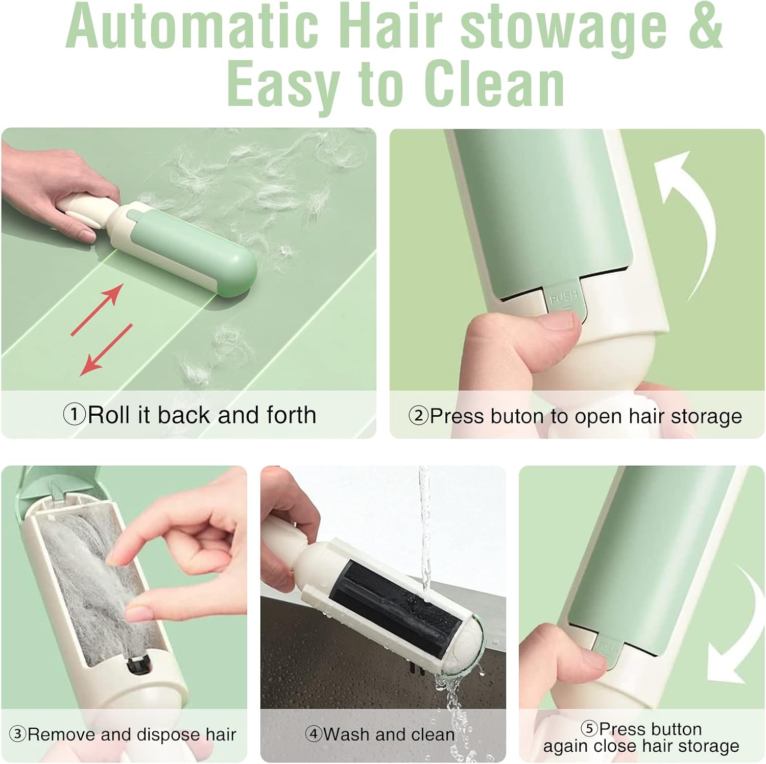 2Pcs Pet Hair Remover Roller,Reusable Animal Hair Remover Brush,Pet Fur Remover for Dog Cats,Easy to Clean Fixed Areas Pet Fur for Bedding,Sofa,Carpets, Furniture, Clothes Etc