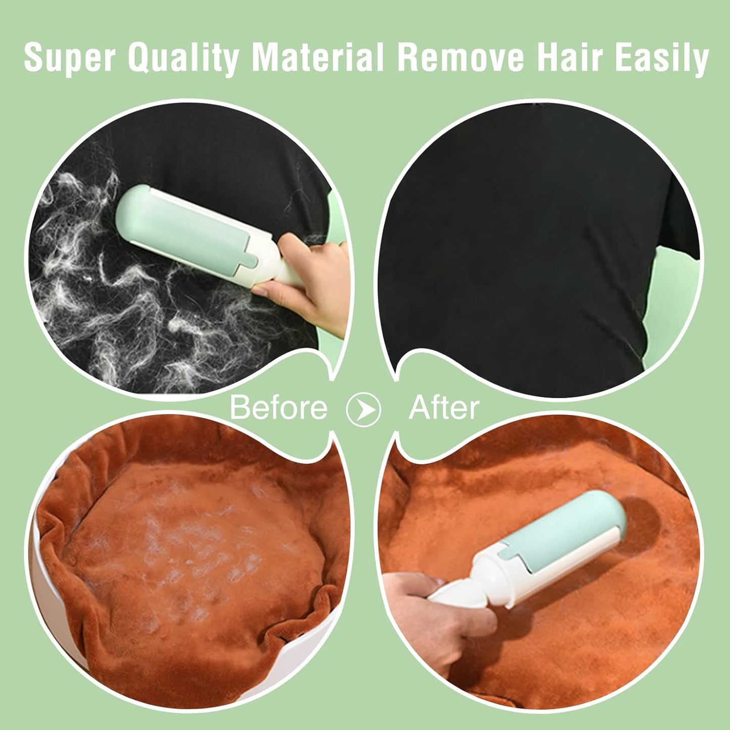 2Pcs Pet Hair Remover Roller,Reusable Animal Hair Remover Brush,Pet Fur Remover for Dog Cats,Easy to Clean Fixed Areas Pet Fur for Bedding,Sofa,Carpets, Furniture, Clothes Etc