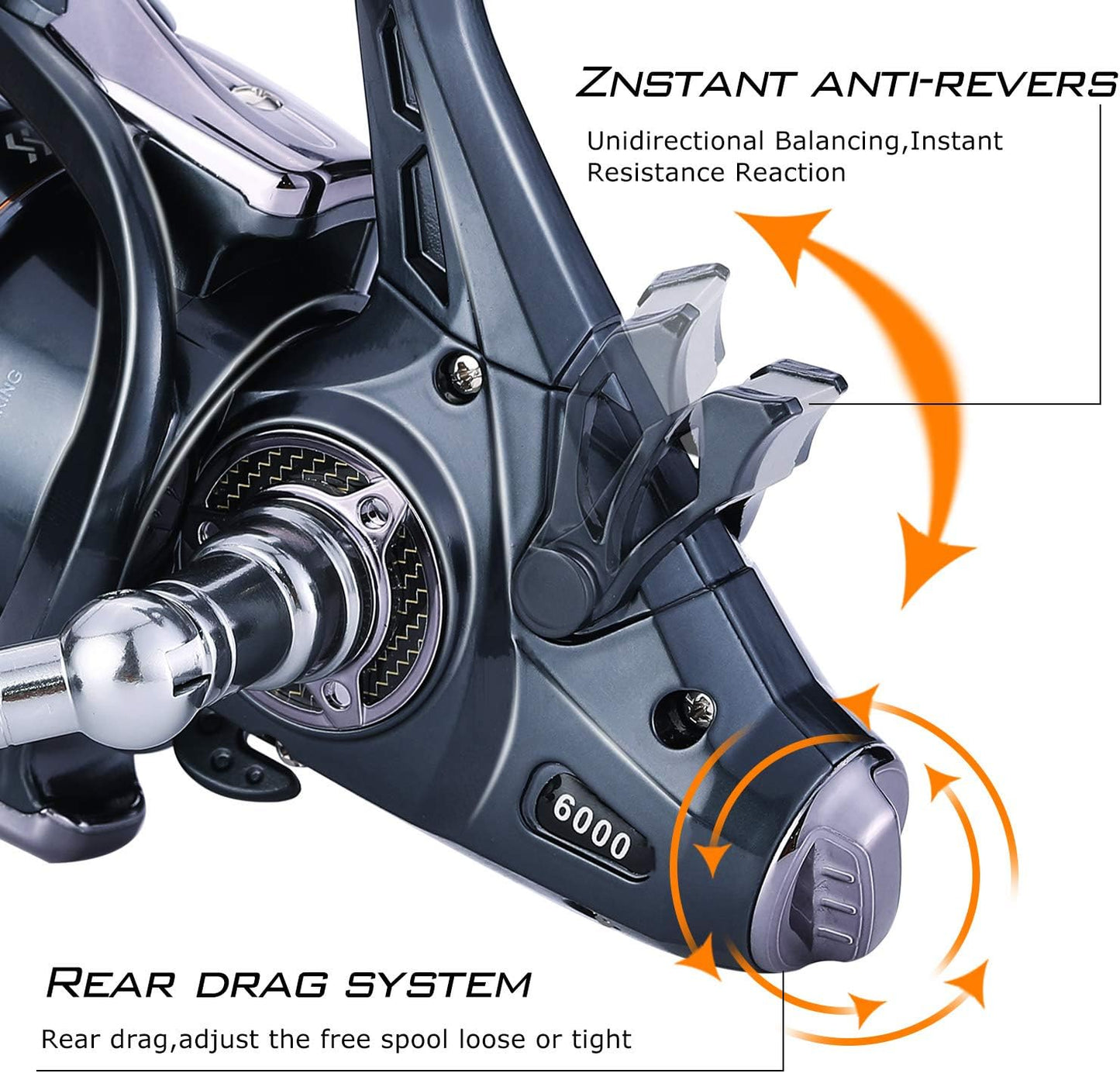 Carp Fishing Reel，5+1 Shielded Stainless Steel Bb-Carbon Fiber Drag Carp Reels, for Saltwater or Freshwater Spinning Reels, Fishing Reels