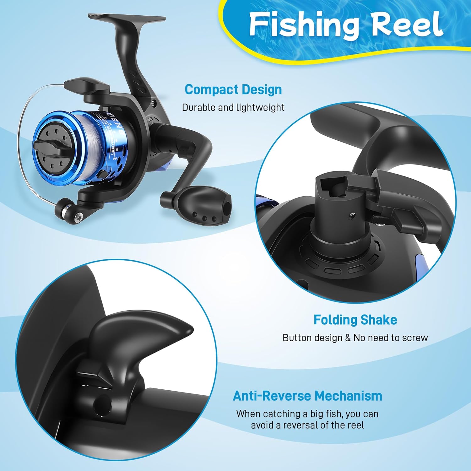 Kids Fishing Rod Starter Set, 45Cm-176Cm Telescopic Fishing Rod and Reel Set Includes Soft Lures Line Hooks Carrier Bag, Travel Fishing Rods Ideal Outdoor Toy Gift for Boys Girls Beginner