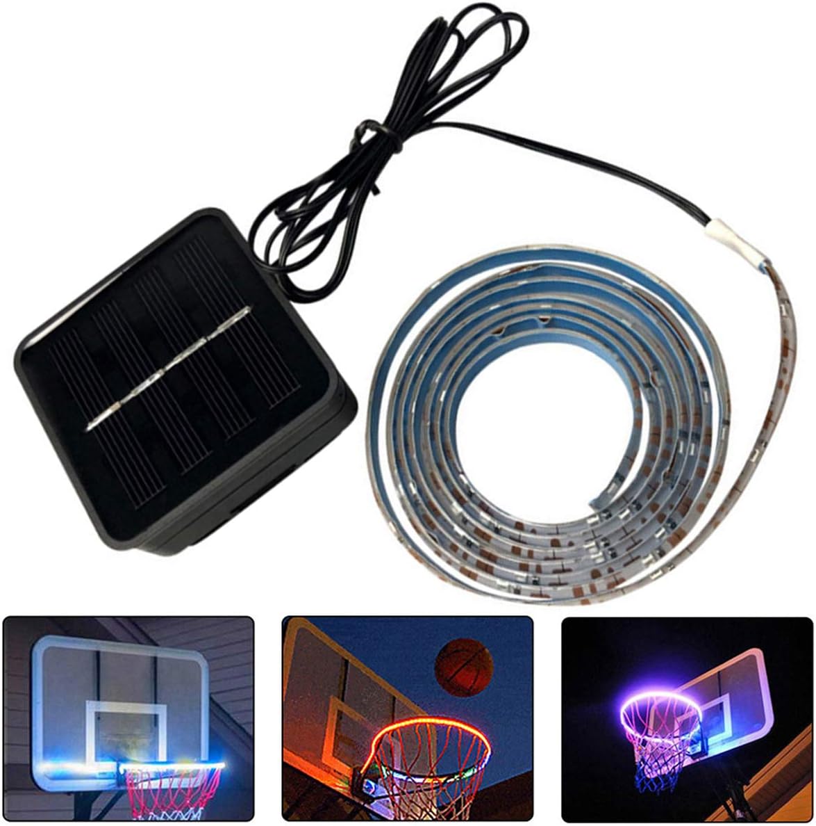 Basketball Hoop LED Light Waterproof- In- The- Dark Basketball Rim Lights Super- Bright Basketball Net Hoop Lamp for Adults Training in Night