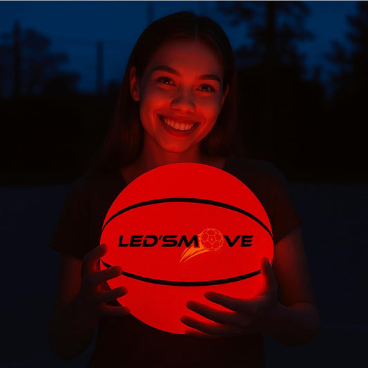 Ledsmove LED Light up Basketball, Luminous Basketball Gift Glow in the Dark, Size 7 Ball for Indoor & Outdoor Games, Basketball Gifts for Boys & Girls - USB-C Rechargeable