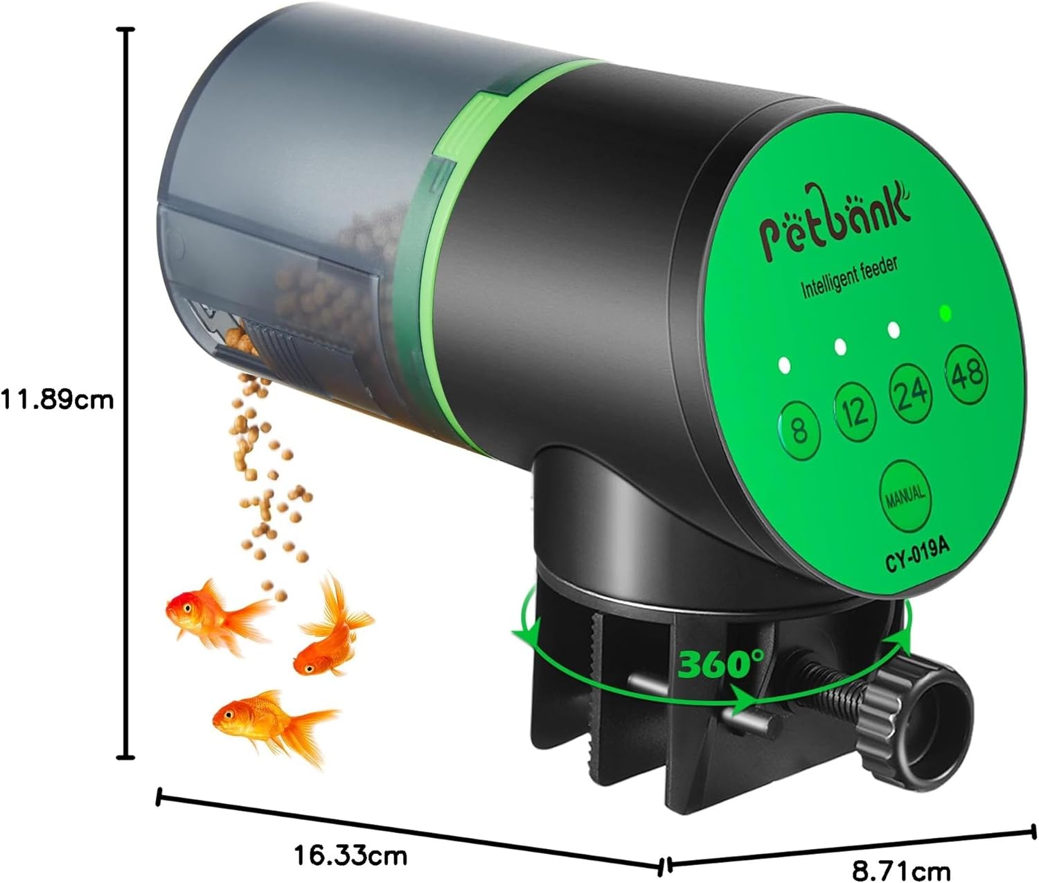 Automatic Fish Feeder for Aquarium - Auto Fish Food Dispenser Battery Operated Vacation Timer Fish Feeder Automatic Dispenser with 2 AAA Batteries Included