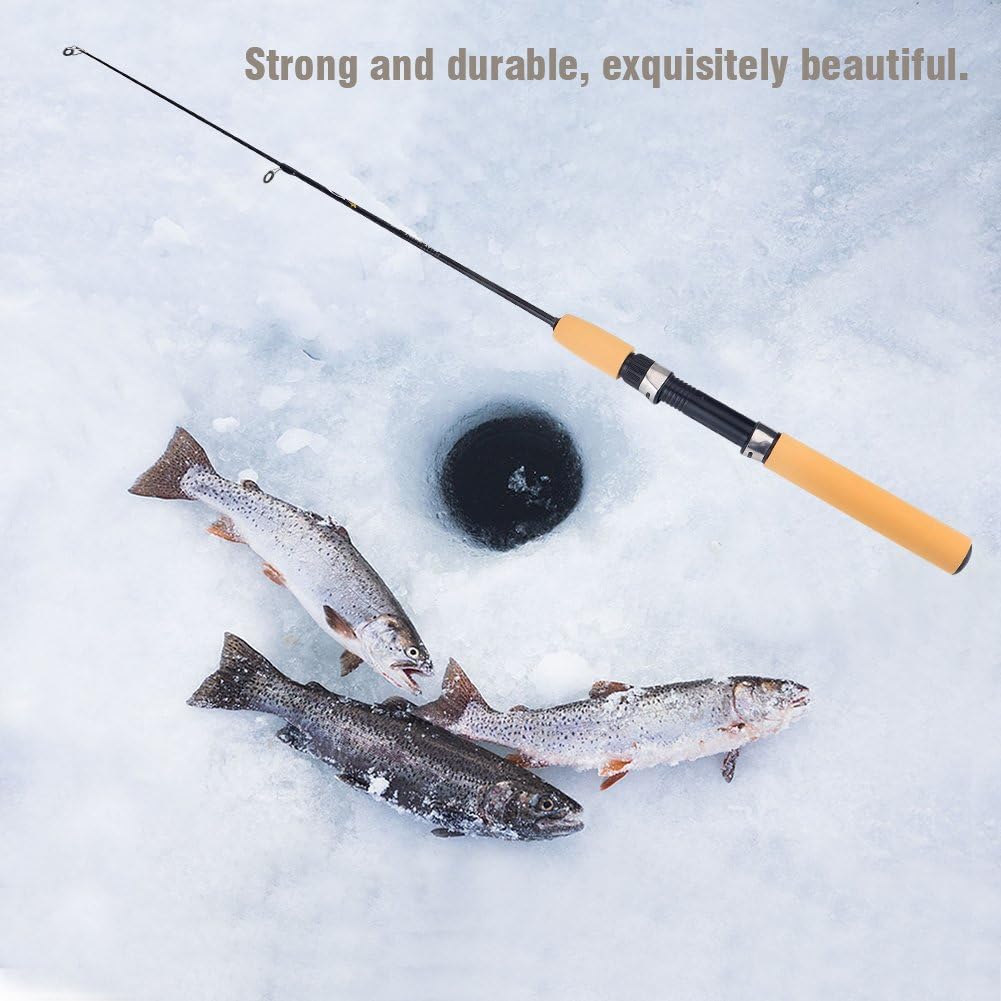 Telescopic Fishing Rod, Portable Ice Fishing Rod, Outdoor Winter Fishing Rod Pole, Carbon Fiber Retractable Mini Fishing Pole, Fishing Tackle Tool, Travel Fishing Rod Tool