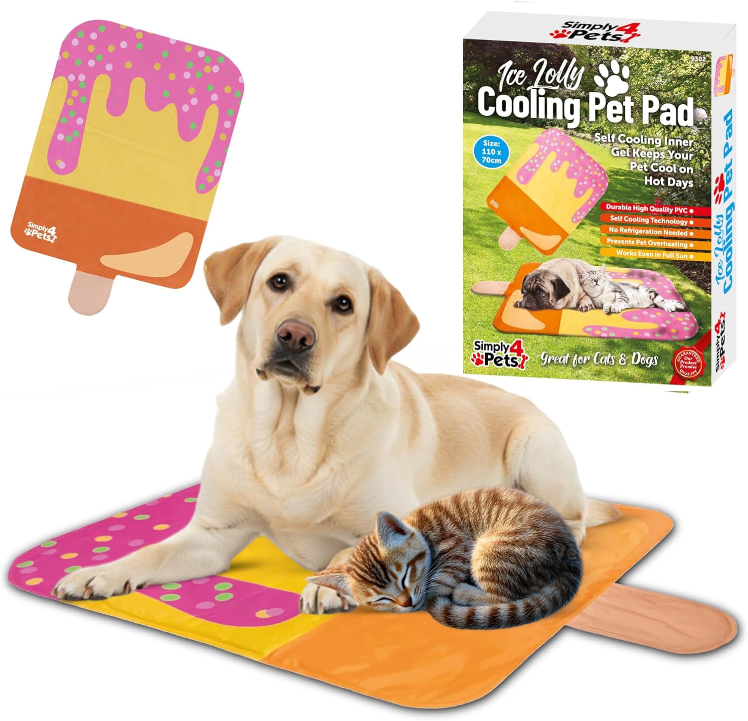 Cooling Mat for Dogs & Cats Non-Toxic Gel Self Cooling Pad for Summer Portable Water-Resistant Cat Dog Bed Pets Sleeping Mats, Easy to Clean Indoor & Outdoor Use