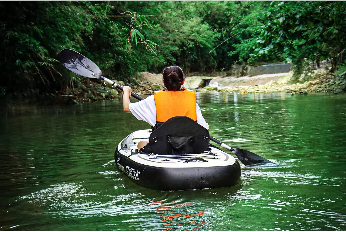 10.2'X35''X8'' Inflatable Kayak with Detachable Seat, Sup-Kayak Set Includes Hand Pump/Aluminum Oar/Backpack, Kayak Boat for Adults/Kids | for Fishing, Touring