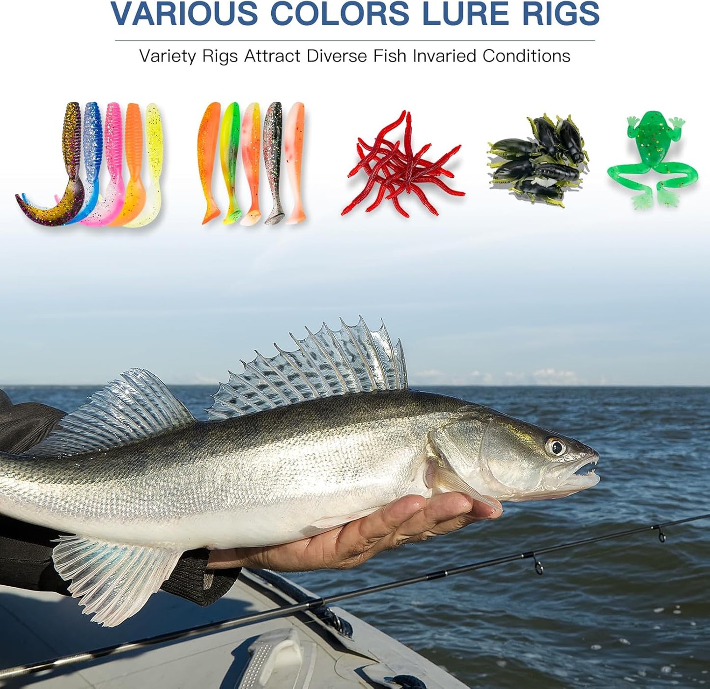 144 PCS Fishing Lures Mixed,Tackle Box Included Crankbaits, Spoon, Hooks, Jigs, Weights and More Other Accessories, Fishing Bait Lure Gear Kit Gifts for Men Bass Freshwater