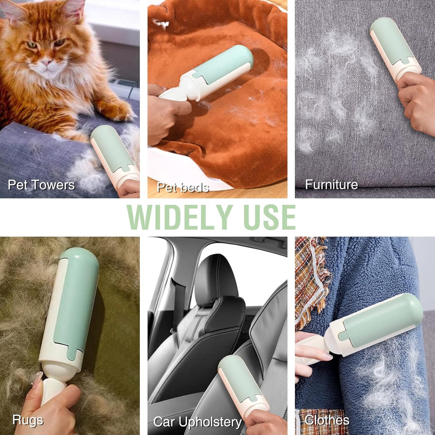 2Pcs Pet Hair Remover Roller,Reusable Animal Hair Remover Brush,Pet Fur Remover for Dog Cats,Easy to Clean Fixed Areas Pet Fur for Bedding,Sofa,Carpets, Furniture, Clothes Etc