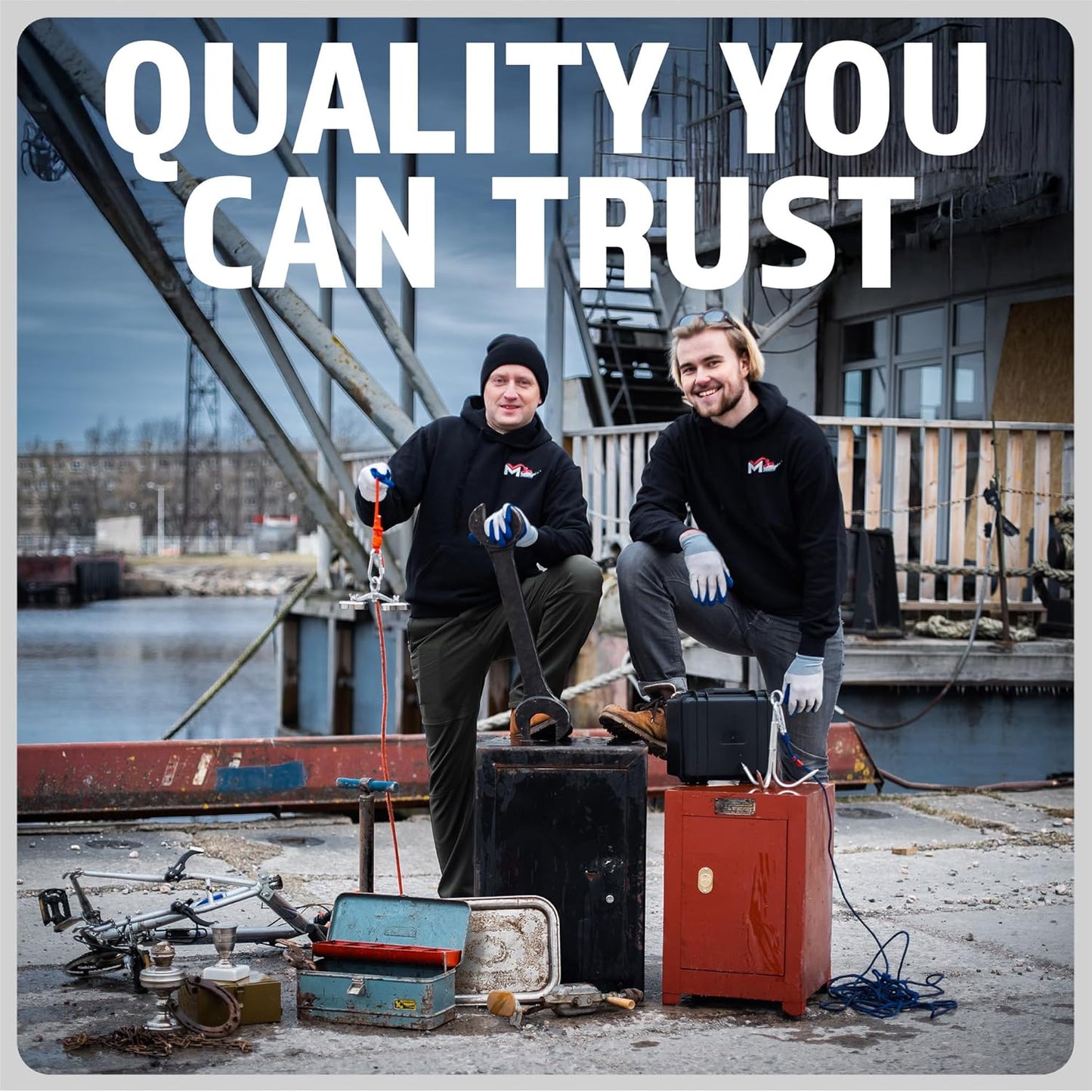Magnet Fishing Kit - 300 KG (700Lb) - Ø60Mm - Super Strong Neodymium Magnet with Rope (20M), Carabiner, Gloves, Threadlocker - Magnetic Powerful Magnets