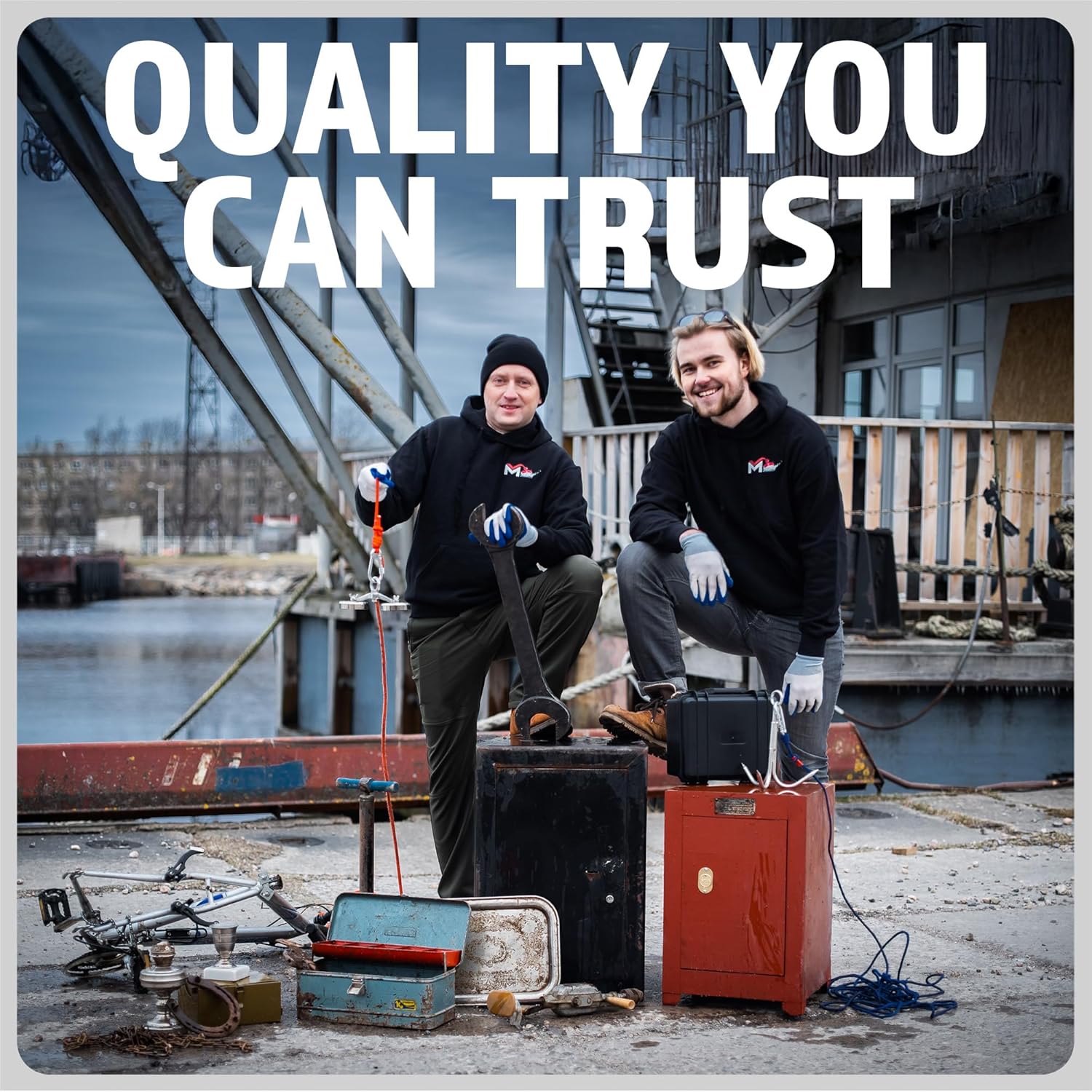 Magnet Fishing Kit - 300 KG (700Lb) - Ø60Mm - Super Strong Neodymium Magnet with Rope (20M), Carabiner, Gloves, Threadlocker - Magnetic Powerful Magnets