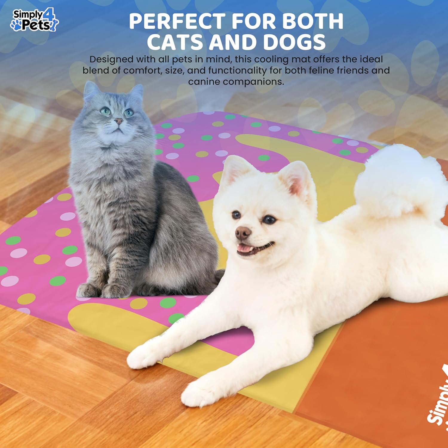 Cooling Mat for Dogs & Cats Non-Toxic Gel Self Cooling Pad for Summer Portable Water-Resistant Cat Dog Bed Pets Sleeping Mats, Easy to Clean Indoor & Outdoor Use