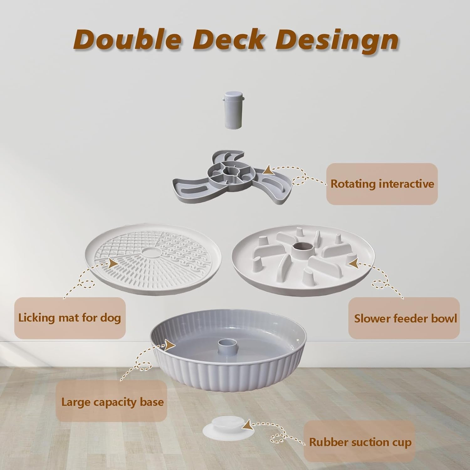 Slow Feeder Dog Bowl, Interactive Dog Puzzle Bowls Improve Your Dog'S Intelligence, anti Choke Dog Food Bowl with Lick Mat for Medium and Large Dogs