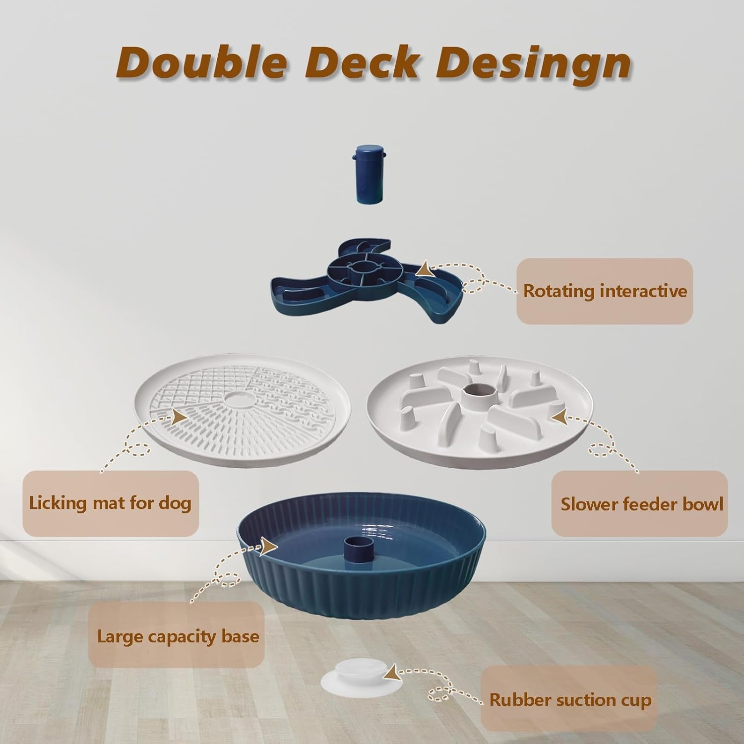 Slow Feeder Dog Bowl, Interactive Dog Puzzle Bowls Improve Your Dog'S Intelligence, anti Choke Dog Food Bowl with Lick Mat for Medium and Large Dogs